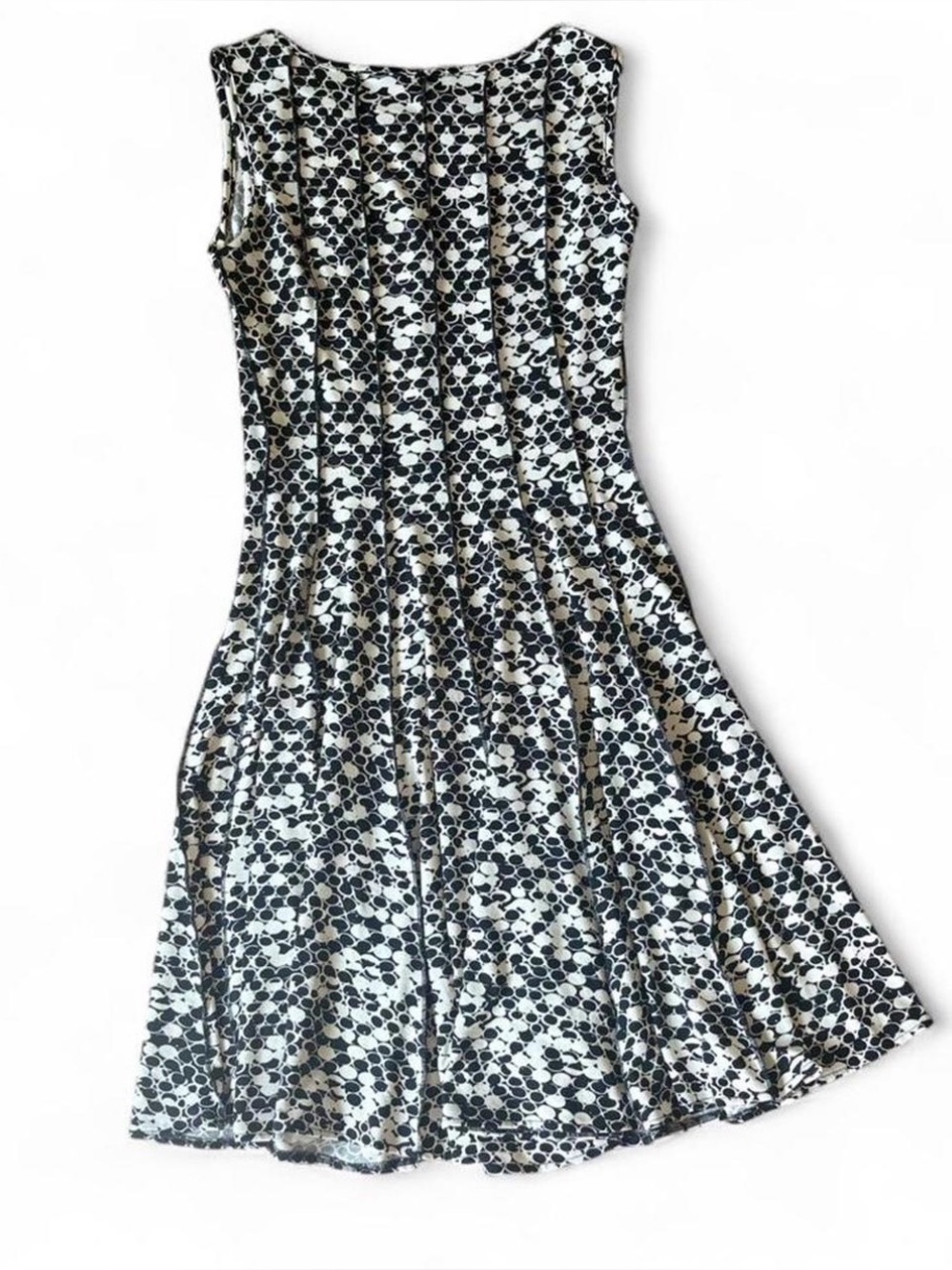 FOREVER 21 Vintage Black, White Abstract Sleeveless A-Line Dress Small petite - Picture 3 of 7